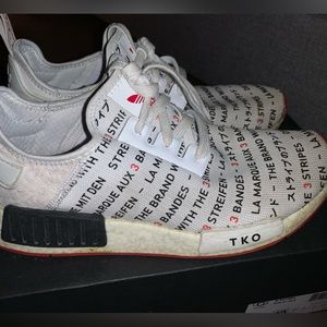 Not sold Japan adidas boosts, size 10 mens. Red white and black.